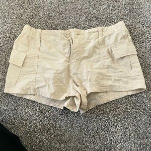 Cream Urban Outfitter Cargo Shorts